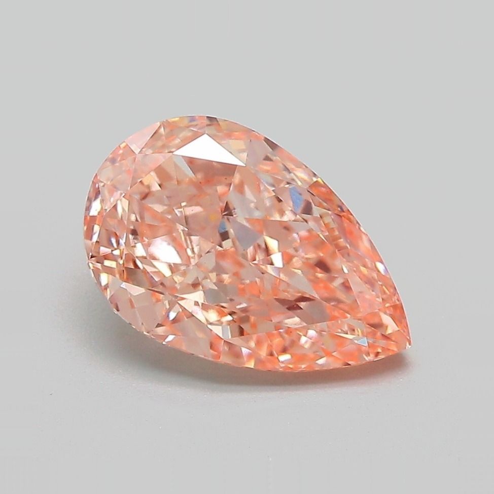 Pear Fancy Vivid Pink Orange Lab-grown Diamond 2.75ct VS1 loose diamond