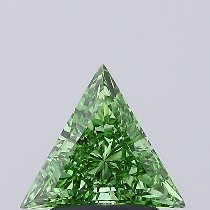 Triangular Fancy Vivid Green Lab-grown Diamond 0.95ct VVS2 loose diamond
