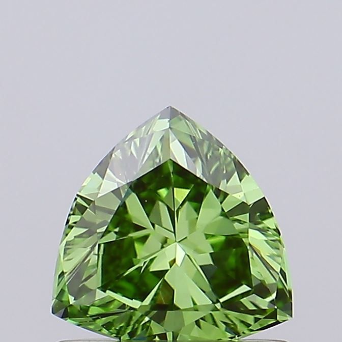 Triangular Fancy Vivid Green Lab-grown Diamond 0.63ct VS1 loose diamond