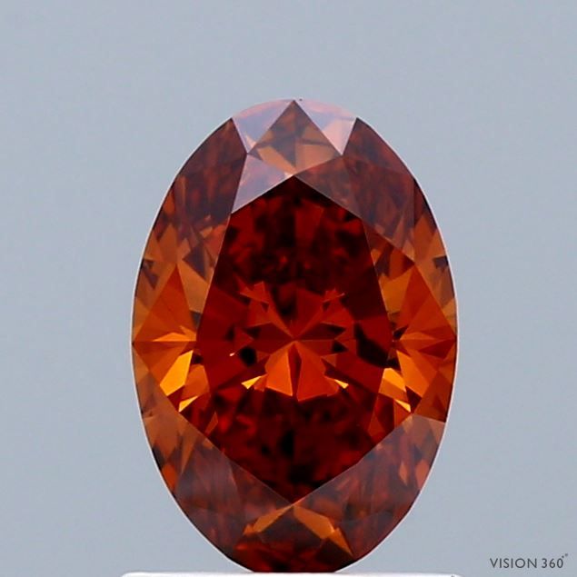 Oval Fancy Intense Brownish Orange Lab-grown Diamond 1.02ct VVS2 loose diamond