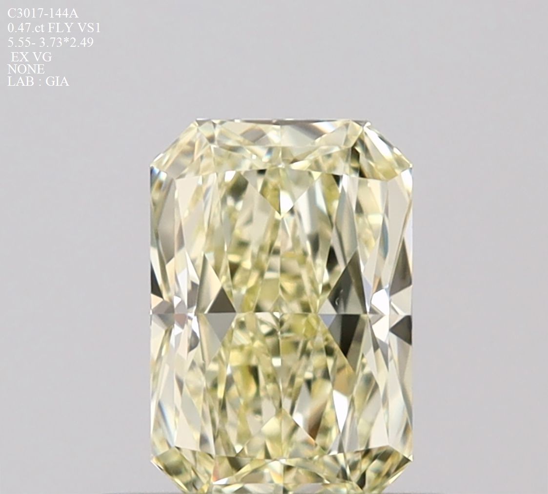 Radiant Fancy Light Yellow Natural Diamond 0.47ct VS1 loose diamond