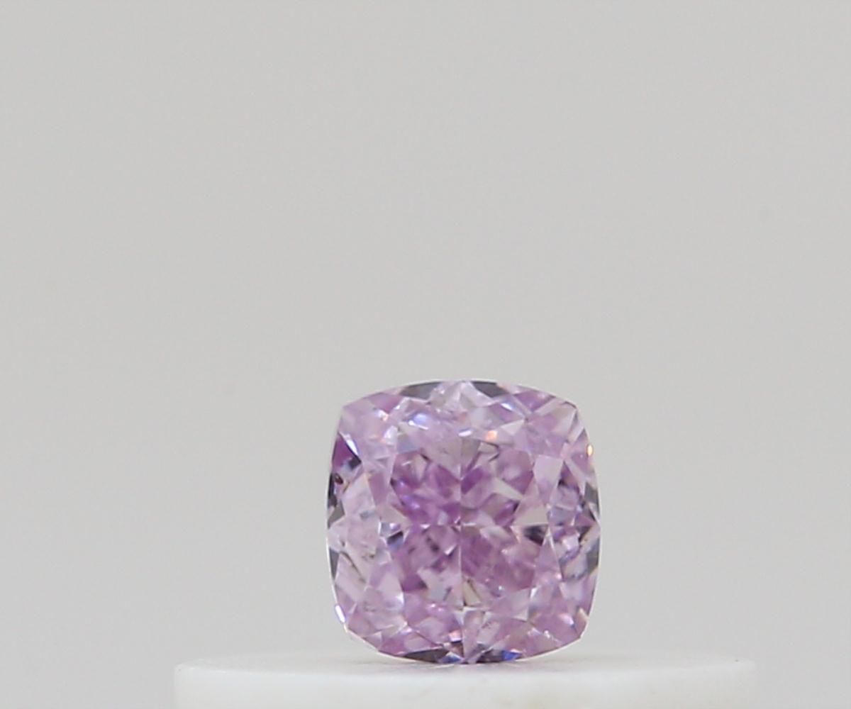 Cushion Fancy Intense Pink Purple Natural Diamond 0.16ct SI1 loose diamond