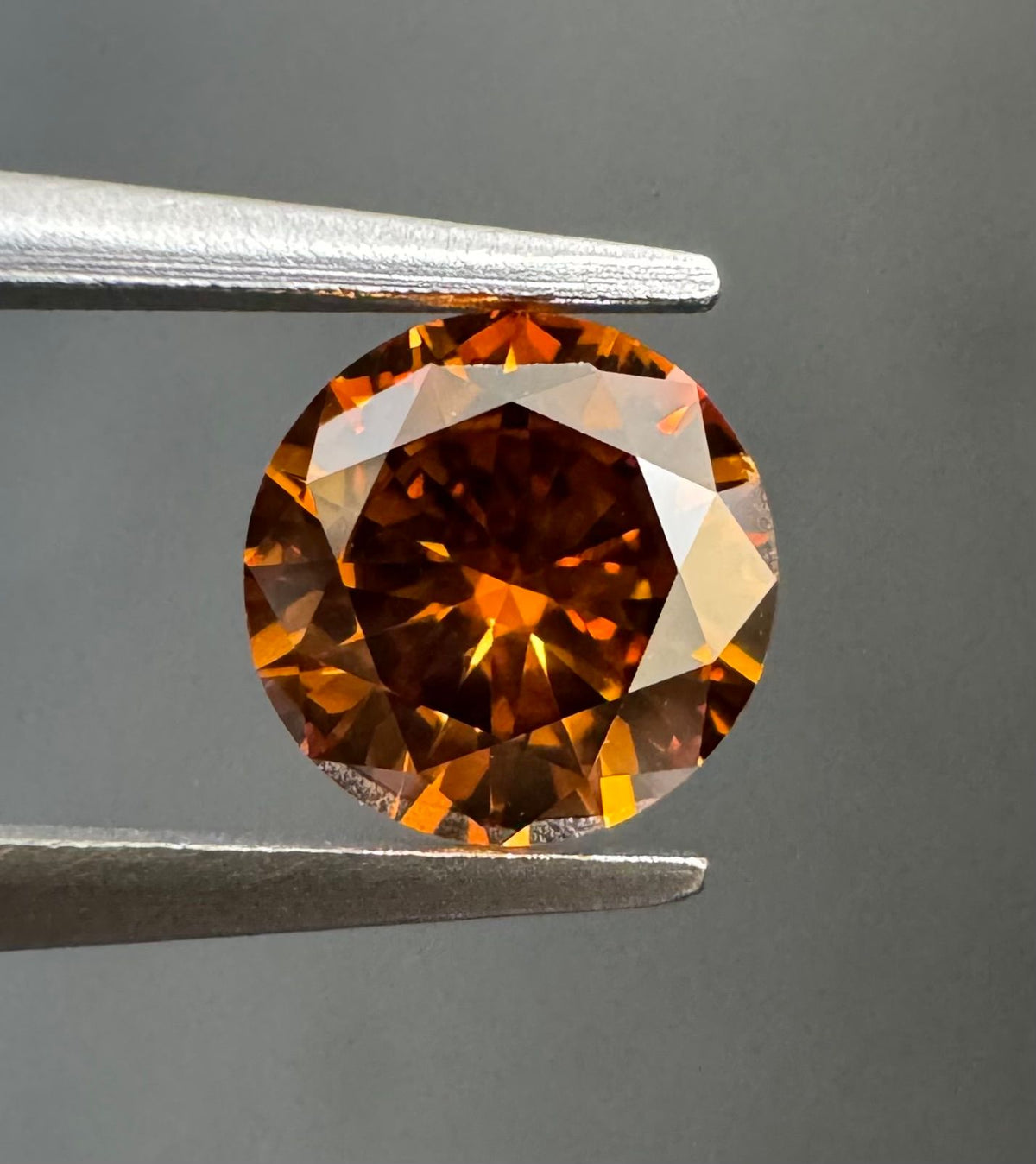 Round Fancy Deep Brownish Orange Natural Diamond 0.5ct SI2 loose diamond