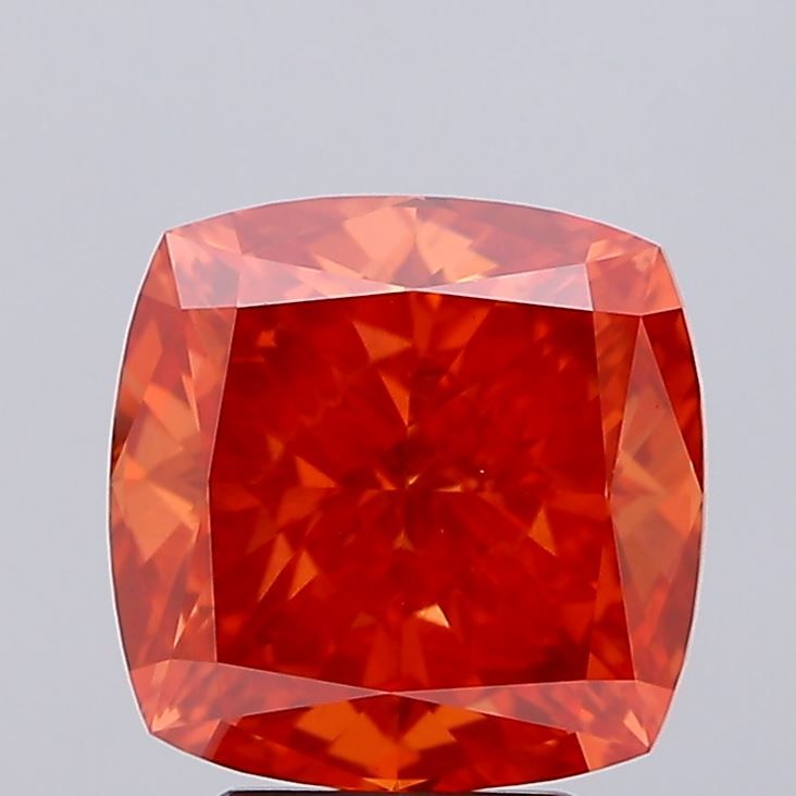 Cushion Fancy Vivid Orange Lab-grown Diamond 4.37ct VS1 loose diamond