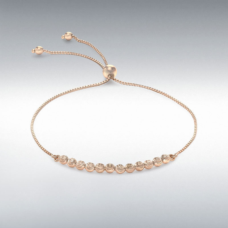 9ct Rose Gold Ball and Chain Adjustable Bracelet