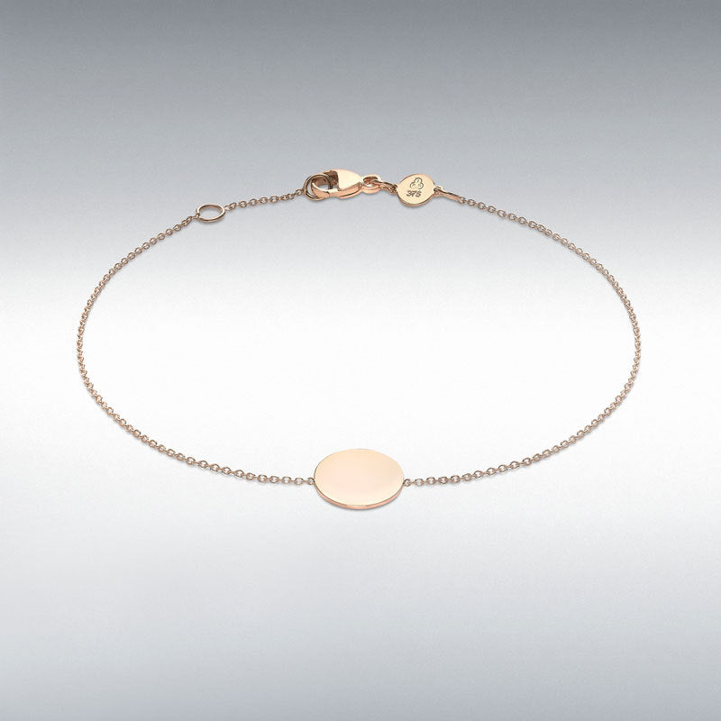 9ct Rose Gold Disc Adjustable Bracelet