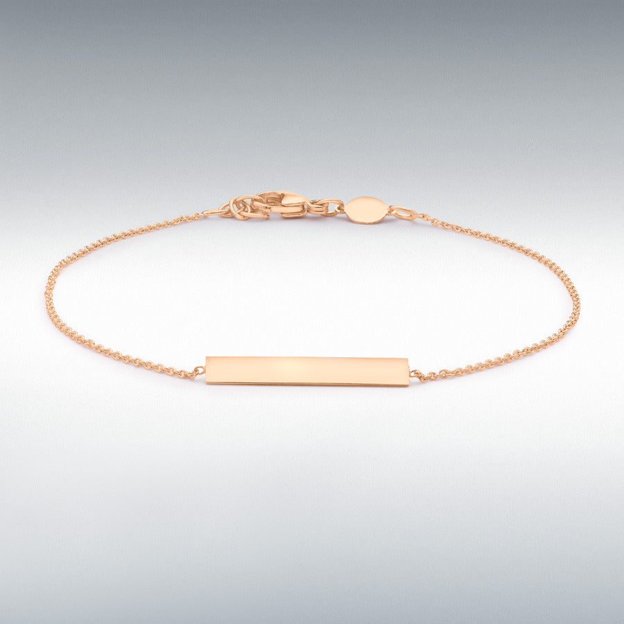 9ct Rose Gold Horizontal Bar Adjustable Bracelet