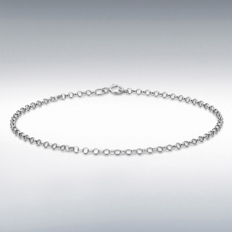 9ct White Gold 1.6mm Round Belcher Bracelet