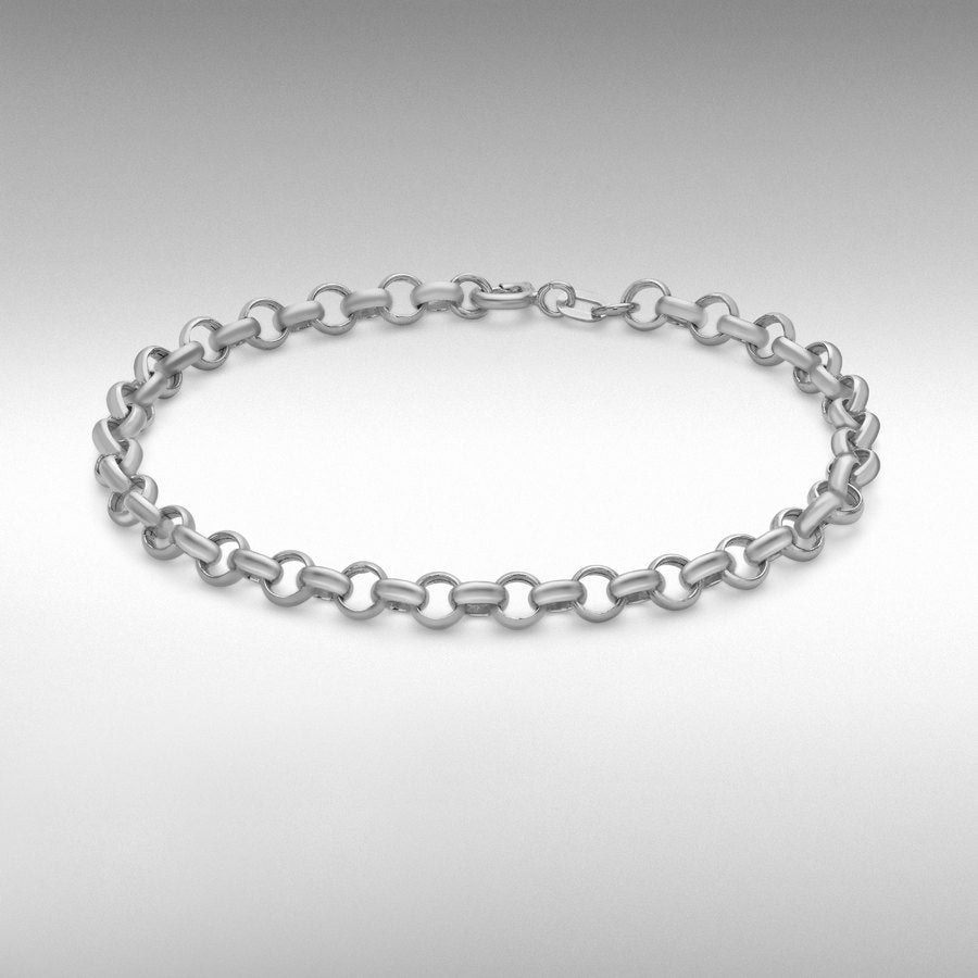 9ct White Gold 4.5mm Round Belcher Bracelet
