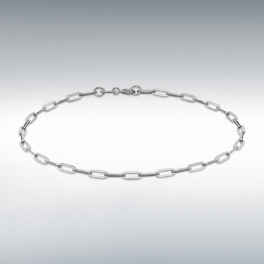 9ct White Gold Paper Chain Bracelet