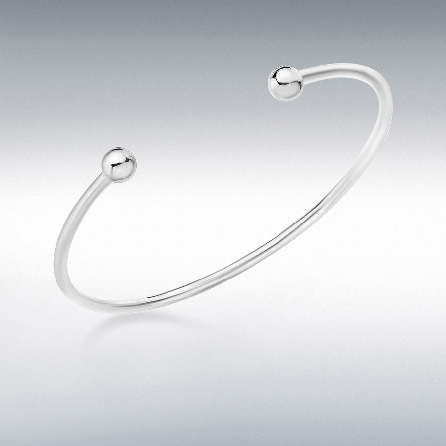 9ct White Gold Tube Torque Bangle