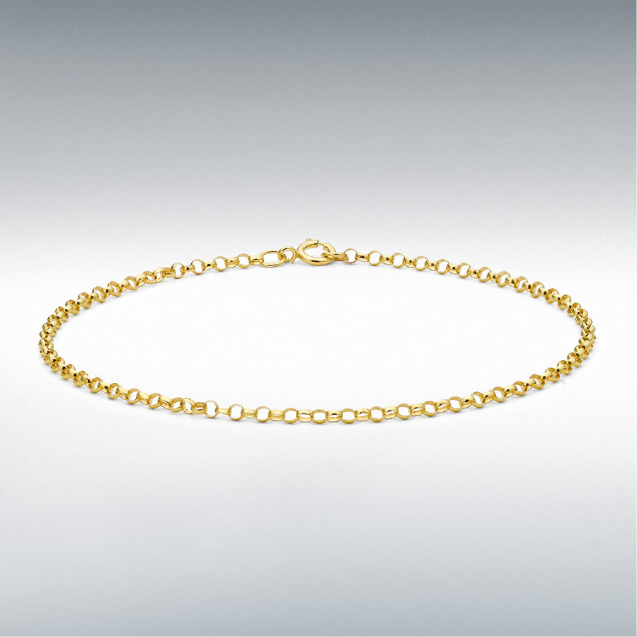 9ct Yellow Gold 1.6mm Round Belcher Bracelet, 18cm