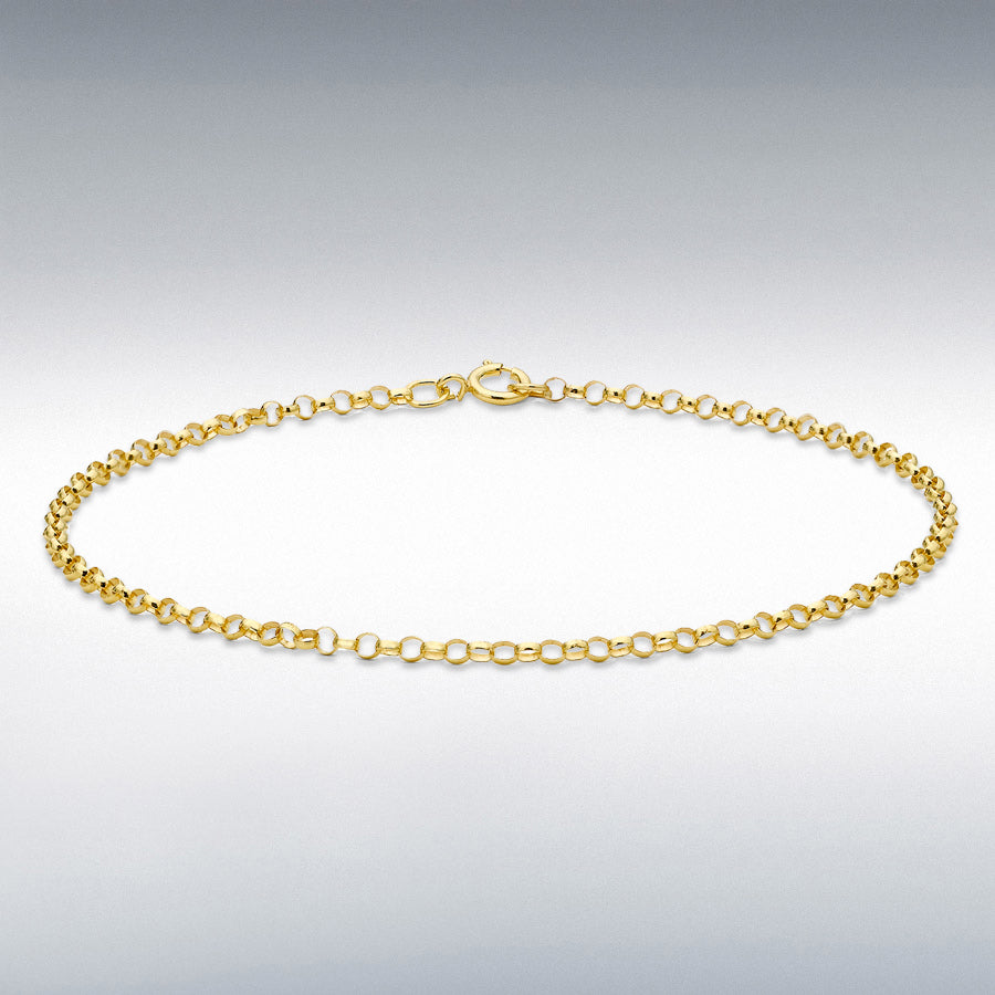 9ct Yellow Gold 1.6mm Round Belcher Bracelet, 20cm