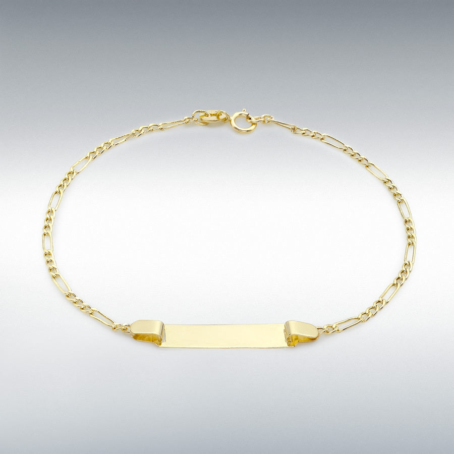 9ct Yellow Gold 1.9mm Hollow Figaro ID Bracelet