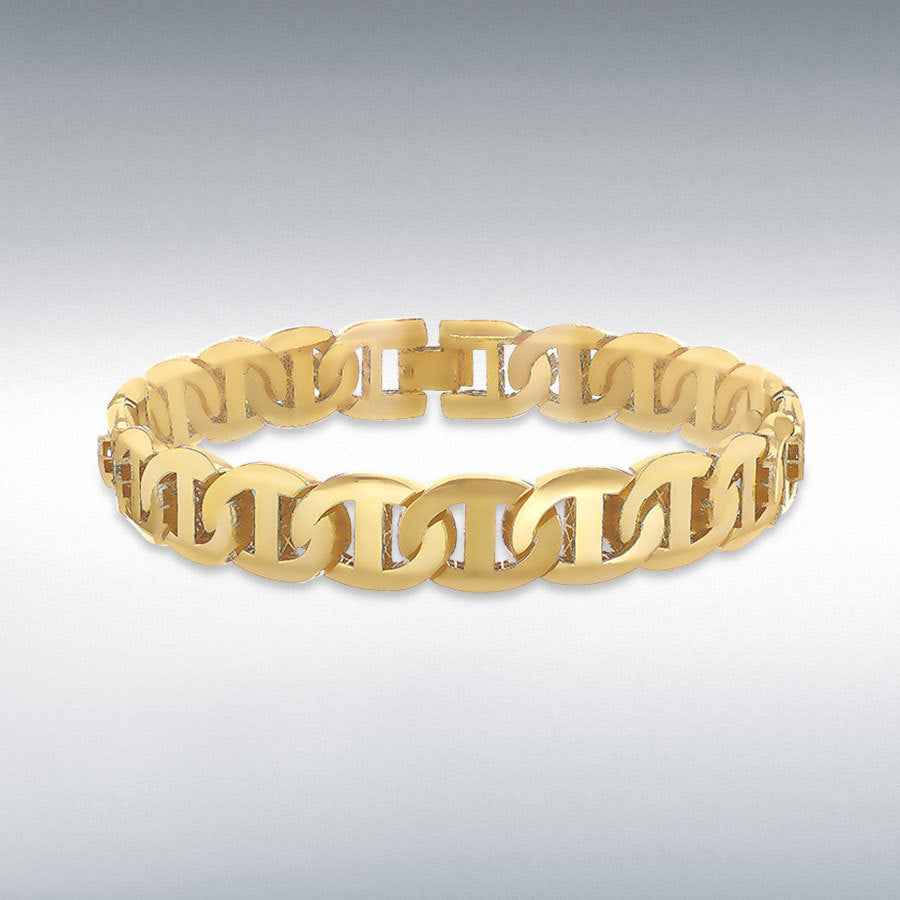 9ct Yellow Gold 10.5mm Rambo Bracelet