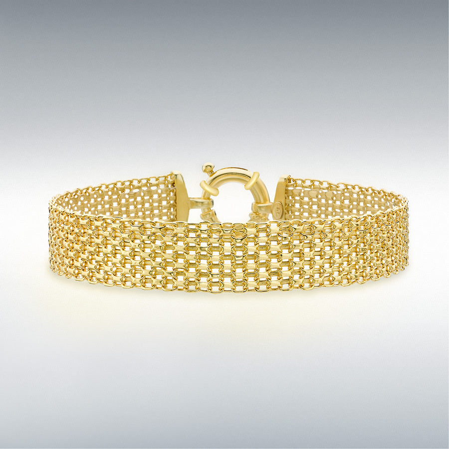 9ct Yellow Gold 12mm Bismark Bracelet