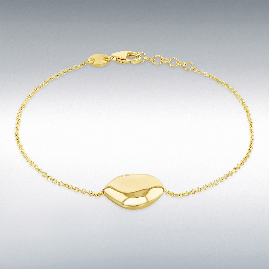 9ct Yellow Gold 1mm Pebble Bracelet