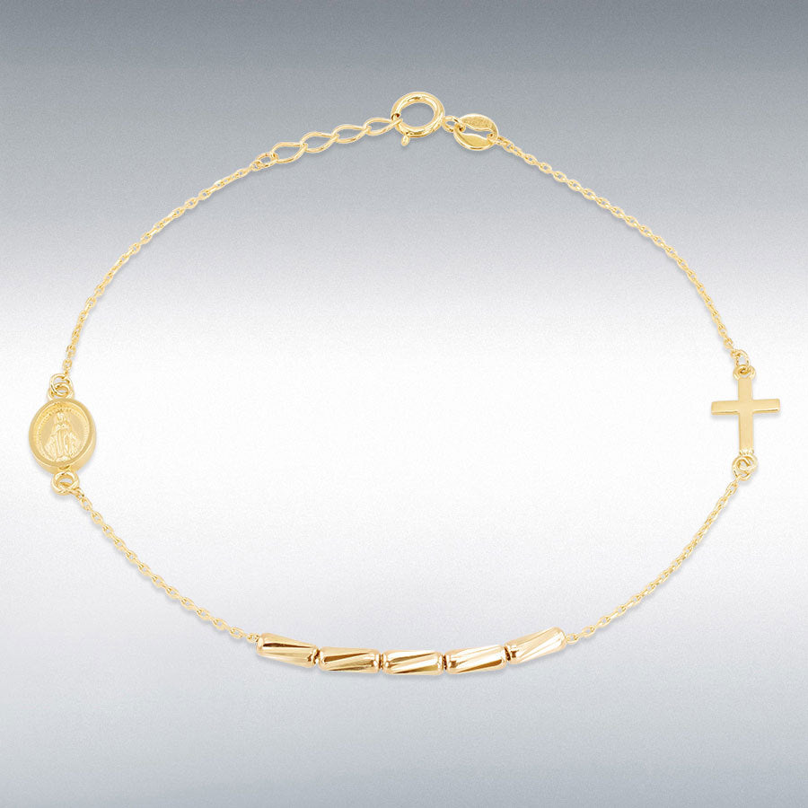 9ct Yellow Gold 1mm Rosary Bracelet