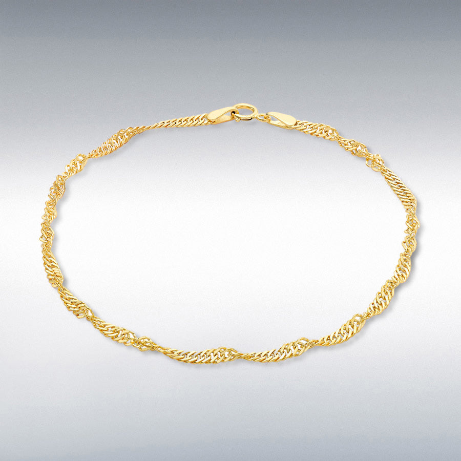 9ct Yellow Gold 2.3mm Twist Curb Chain Bracelet