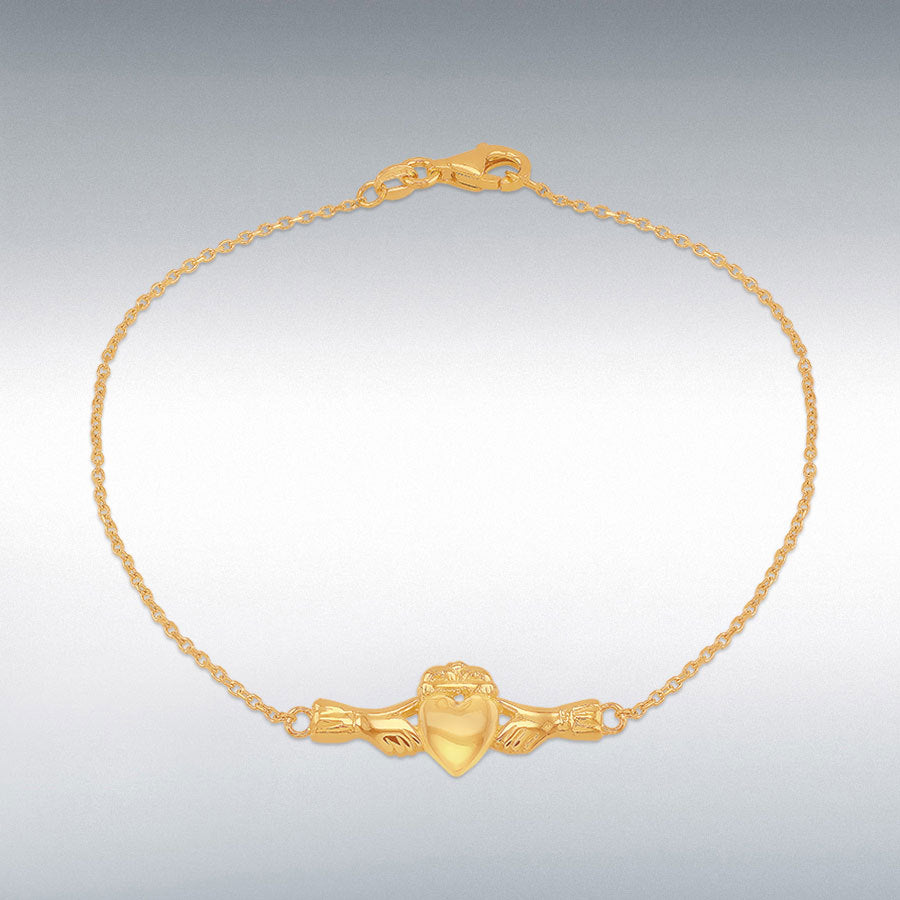 9ct Yellow Gold 26mm Claddagh Bracelet