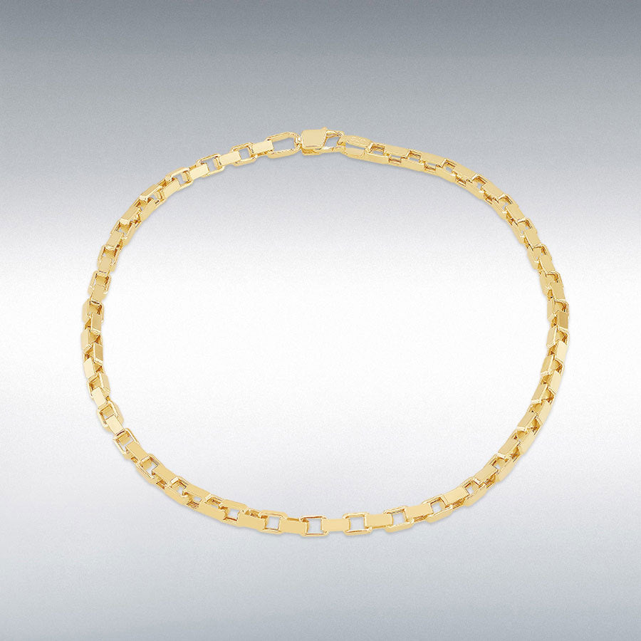9ct Yellow Gold 2mm Square Paper Link Bracelet