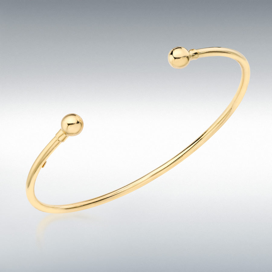 9ct Yellow Gold 2mm Torque Bangle