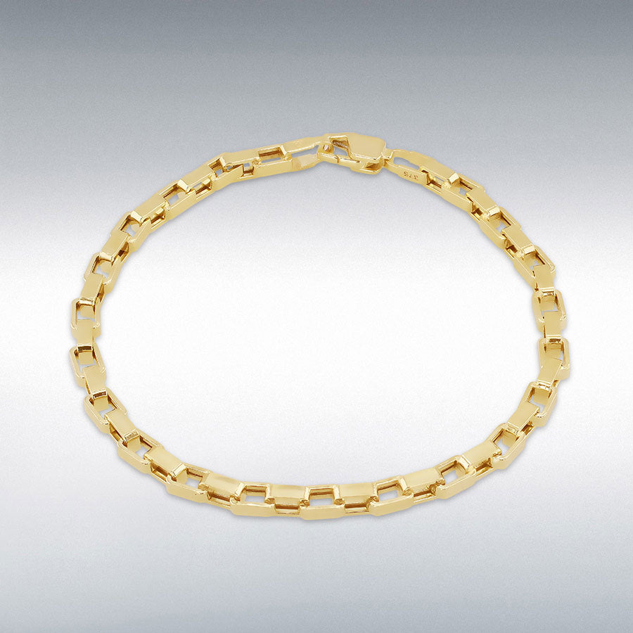 9ct Yellow Gold 3.4mm Square Paper Link Bracelet