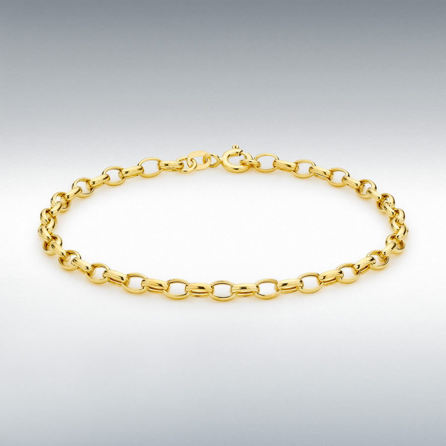 9ct Yellow Gold 3mm Hollow Oval Belcher Bracelet