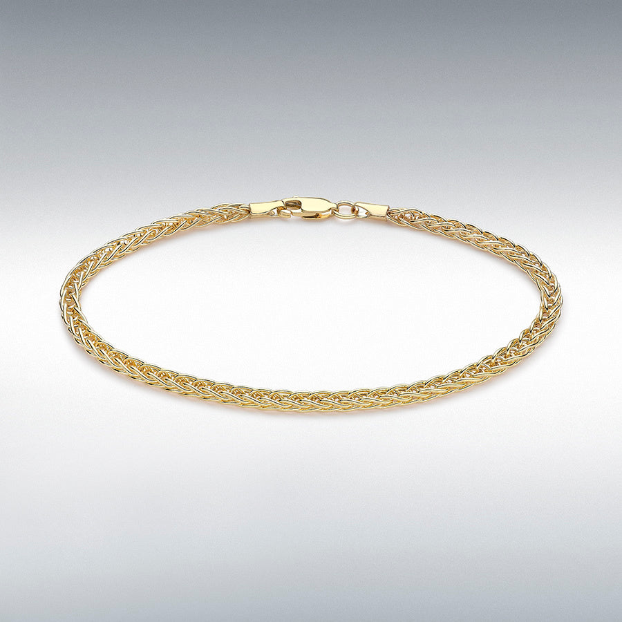 9ct Yellow Gold 3mm Spiga Chain Bracelet
