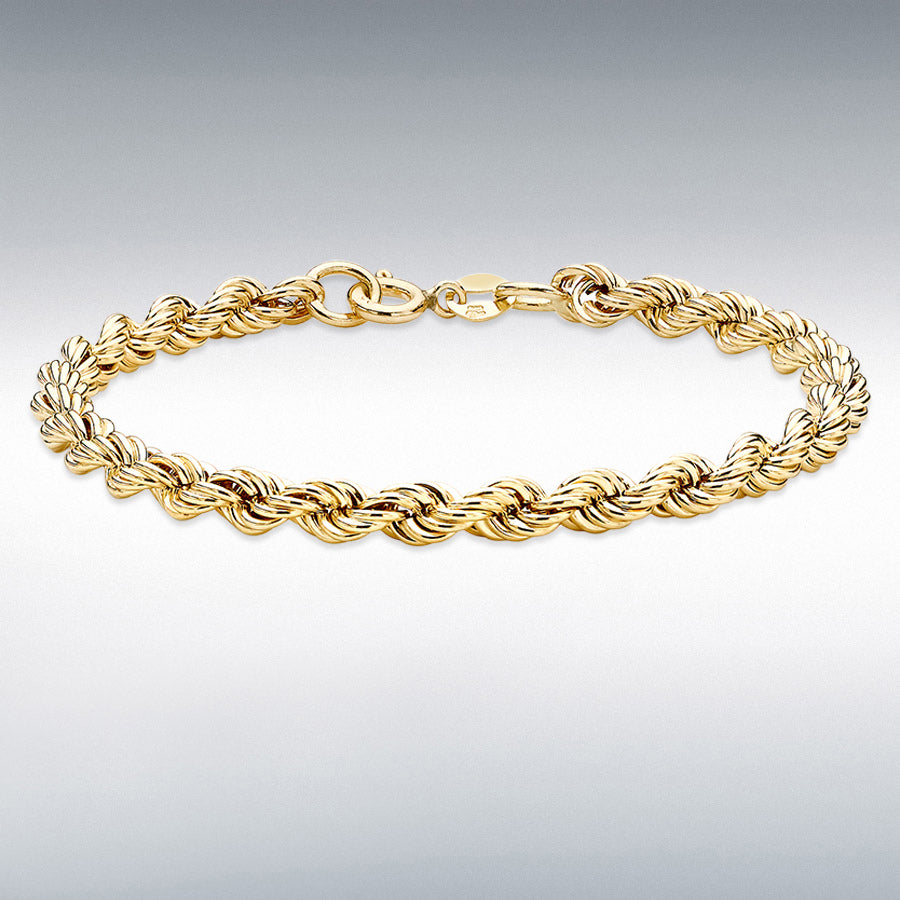 9ct Yellow Gold 5.5mm Hollow Rope Chain Bracelet
