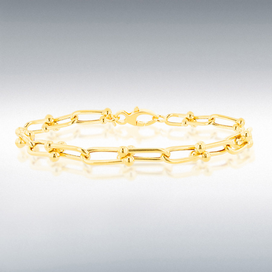9ct Yellow Gold 6.5mm Industrial Bracelet