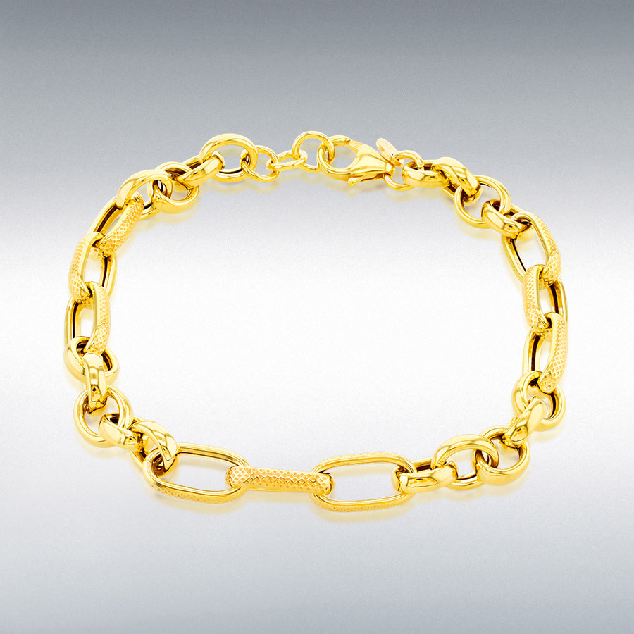 9ct Yellow Gold 6.7mm Curb Link Bracelet
