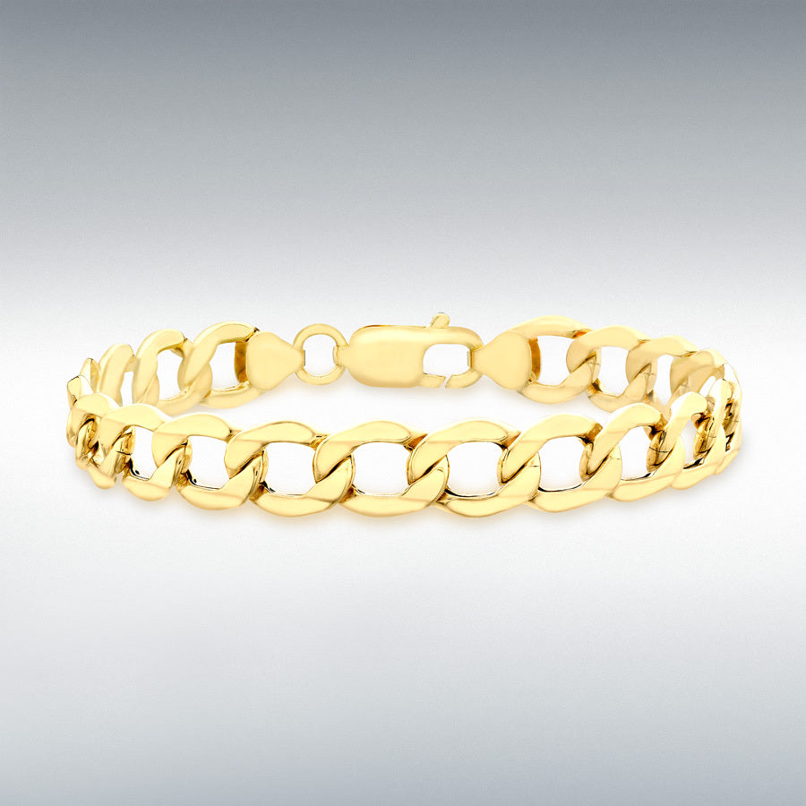 9ct Yellow Gold 6-Sided Curb Chain Bracelet