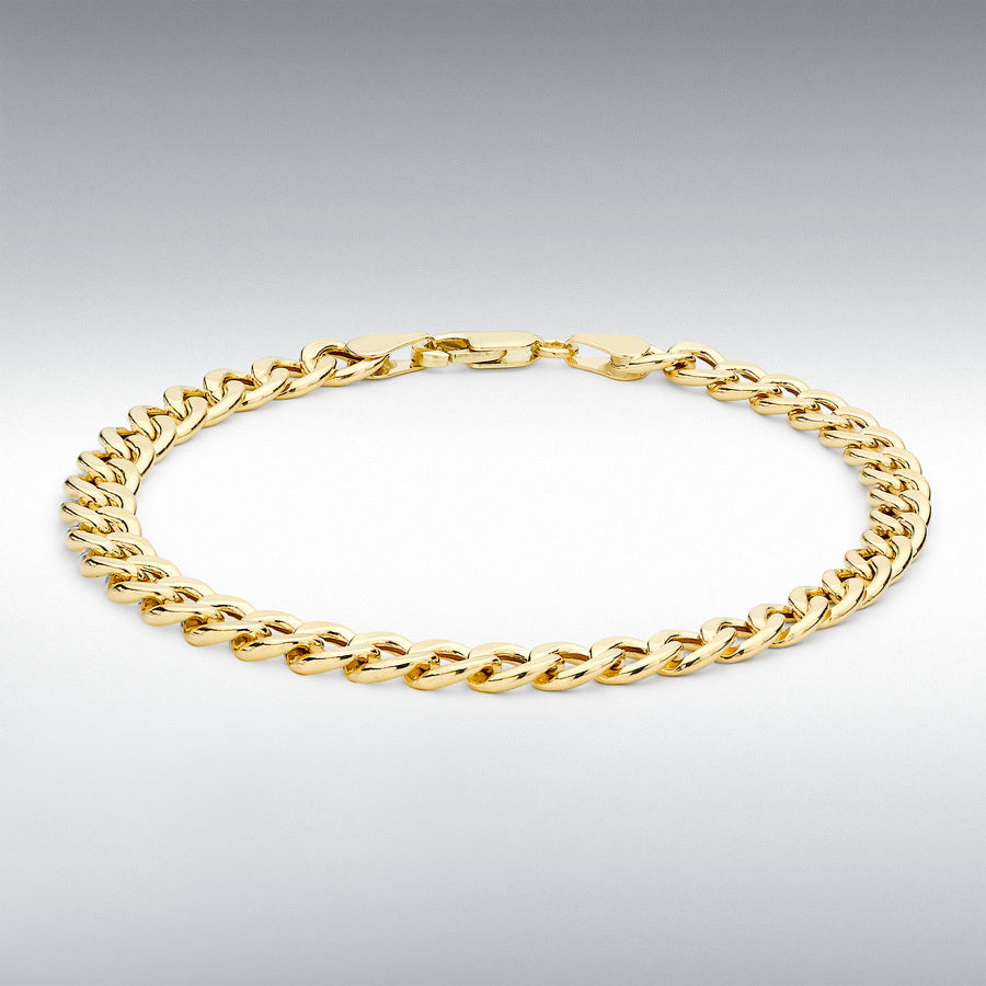 9ct Yellow Gold 6mm Hollow Oval Curb Bracelet
