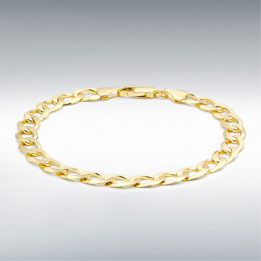 9ct Yellow Gold 7mm Flat Curb Bracelet