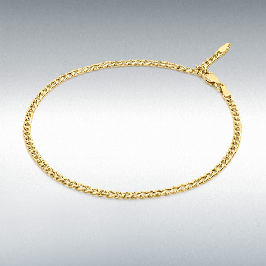 9ct Yellow Gold Adjustable Curb Chain Anklet