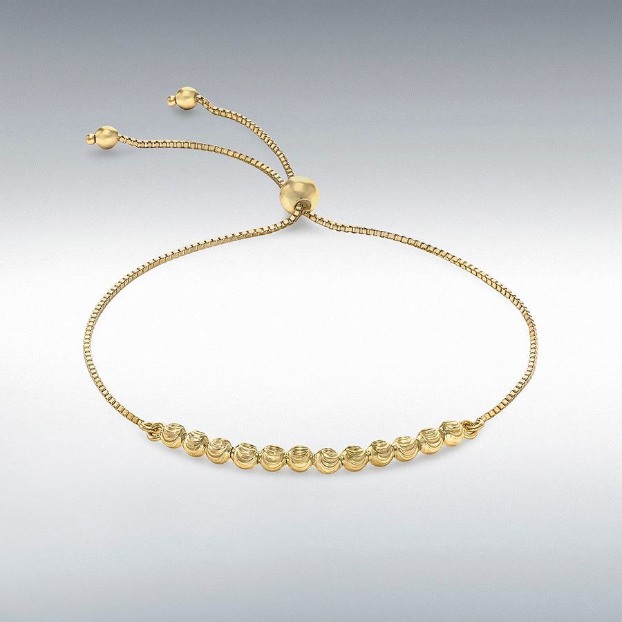 9ct Yellow Gold Ball and Chain Adjustable Bracelet