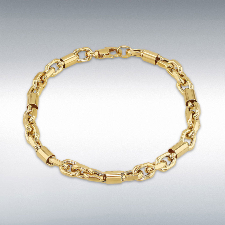 9ct Yellow Gold Belcher and Bar Bracelet