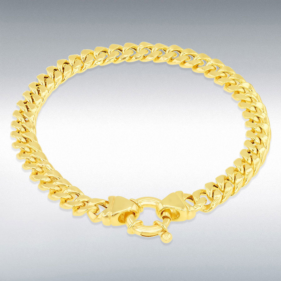 9ct Yellow Gold Cuban Link Chain Bracelet
