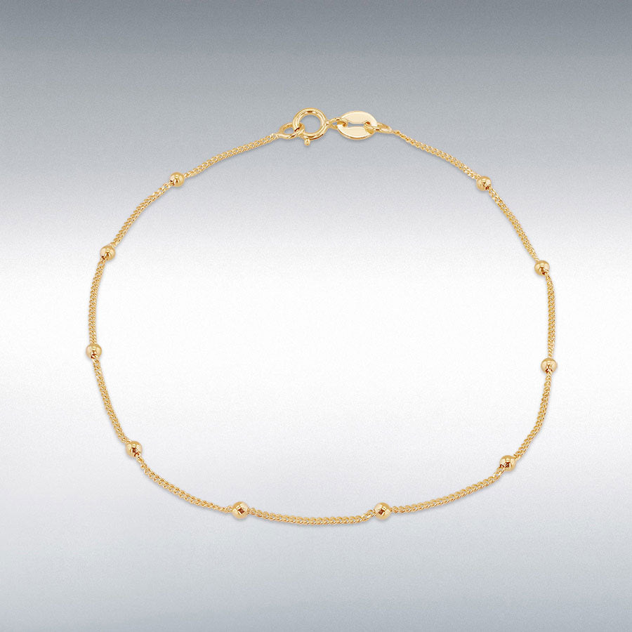 9ct Yellow Gold Curb and Ball Bracelet