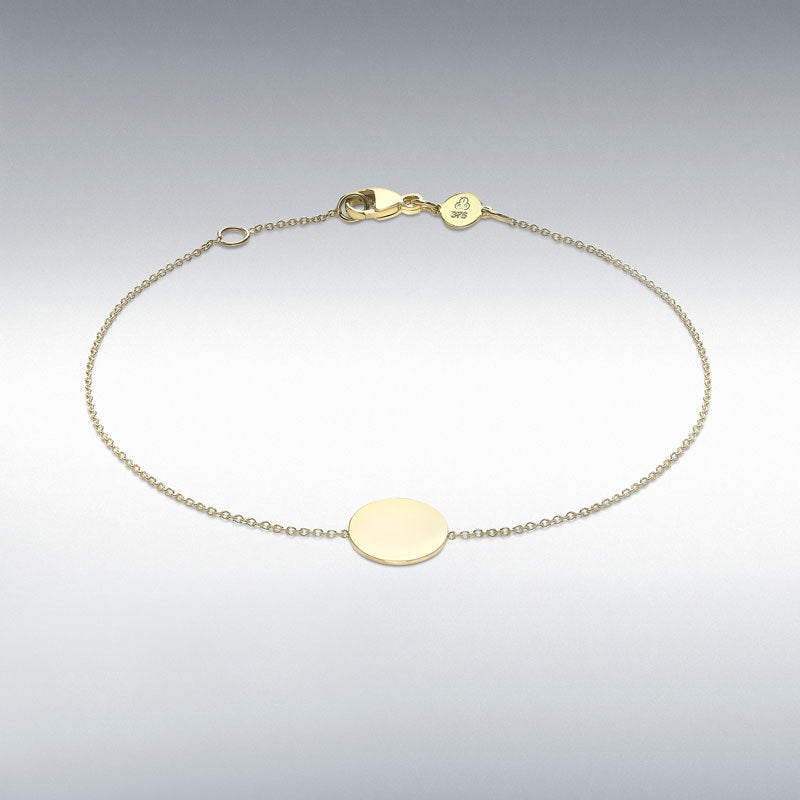 9ct Yellow Gold Disc Adjustable Bracelet