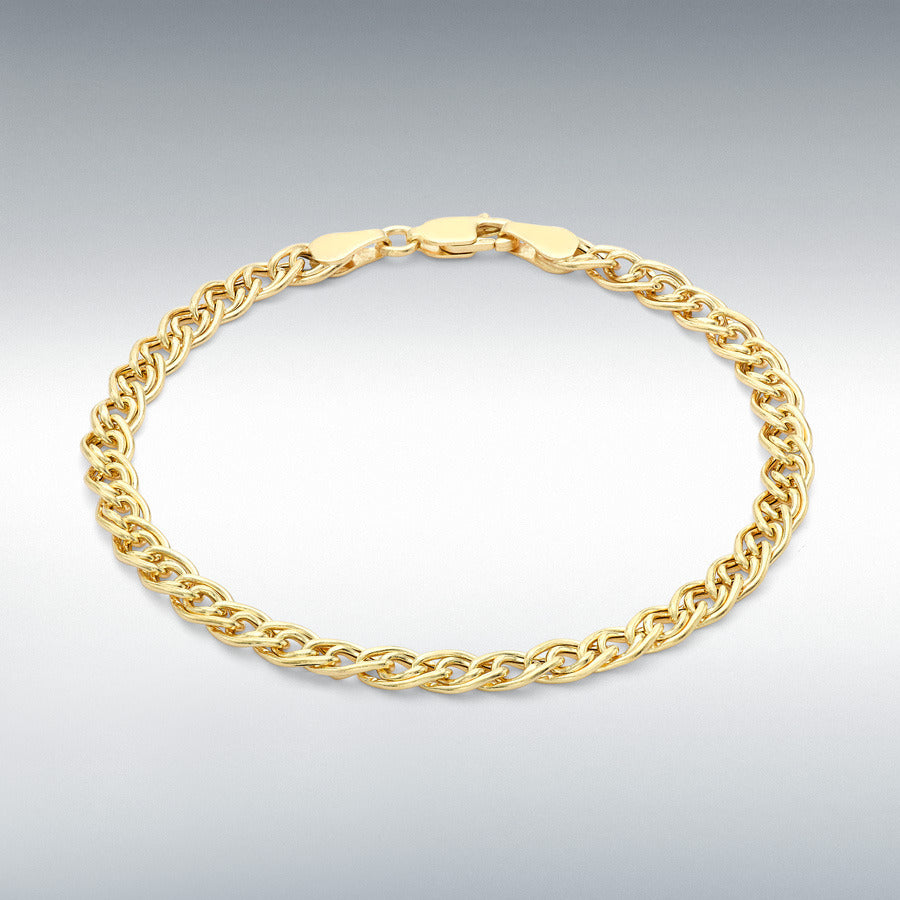9ct Yellow Gold Double Hollow Link Bracelet