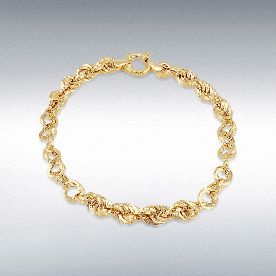 9ct Yellow Gold Fancy Rope Link Bracelet