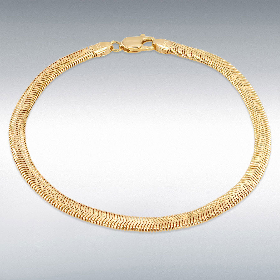 9ct Yellow Gold Flat Snake Chain Bracelet