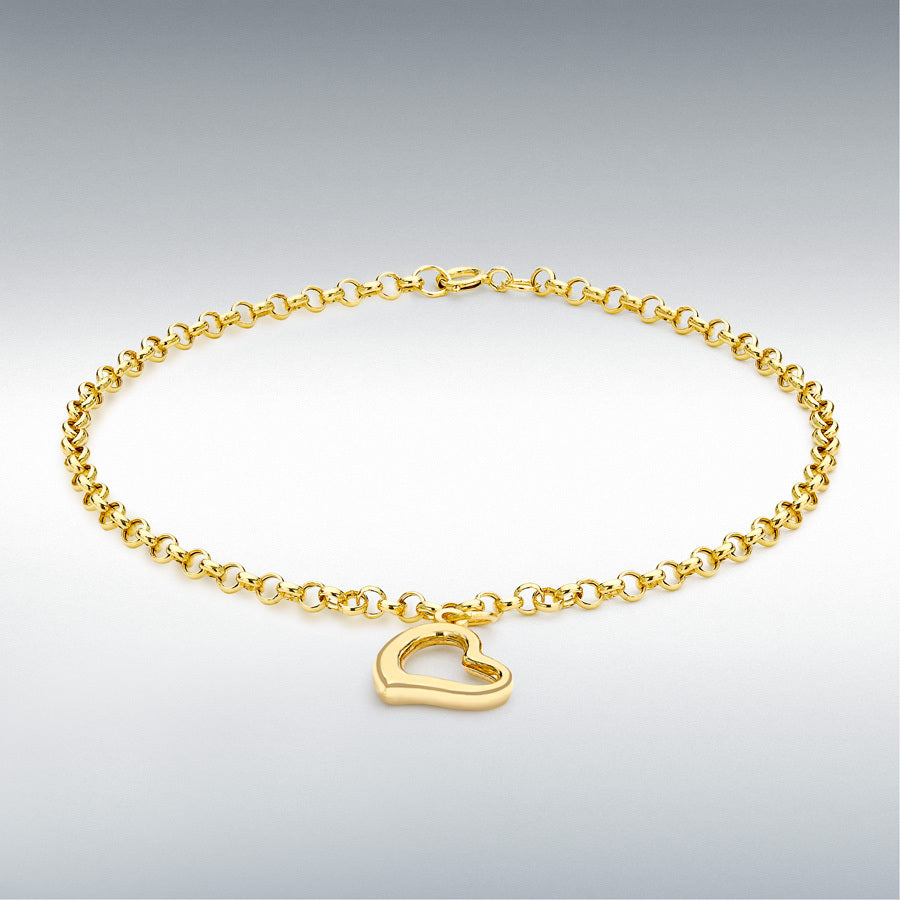 9ct Yellow Gold Heart Charm Bracelet