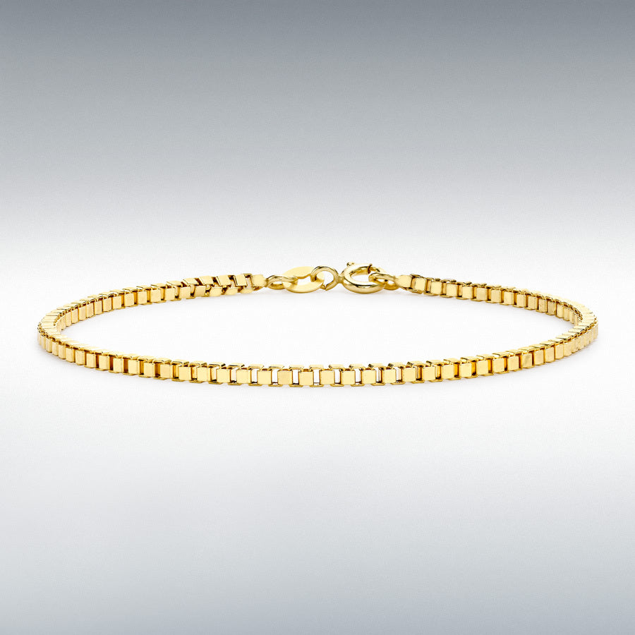 9ct Yellow Gold Hollow Box Bracelet