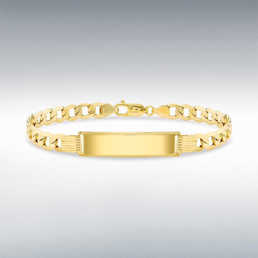9ct Yellow Gold Hollow Curb ID Bracelet
