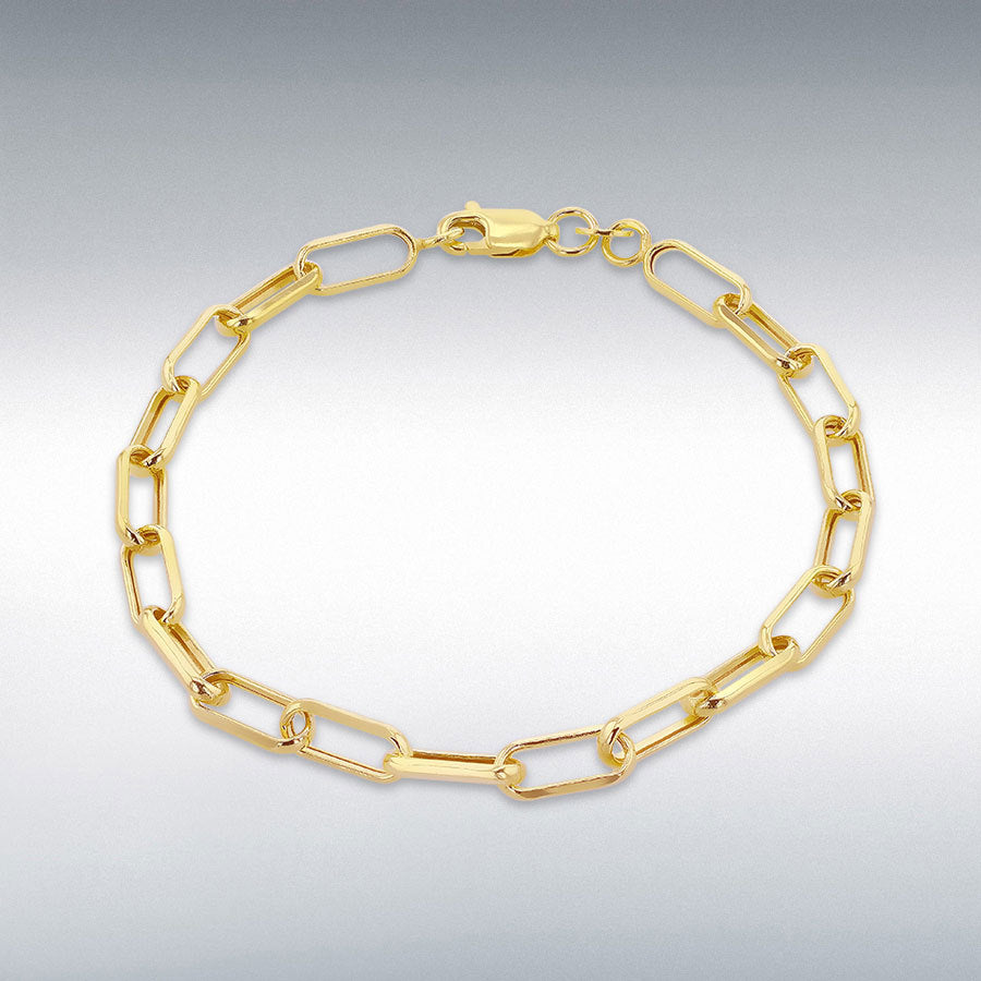 9ct Yellow Gold Hollow Faceted Paper Bracelet