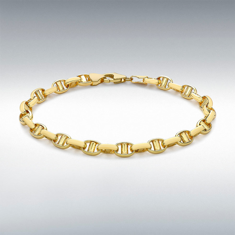 9ct Yellow Gold Hollow Rambo Chain Bracelet