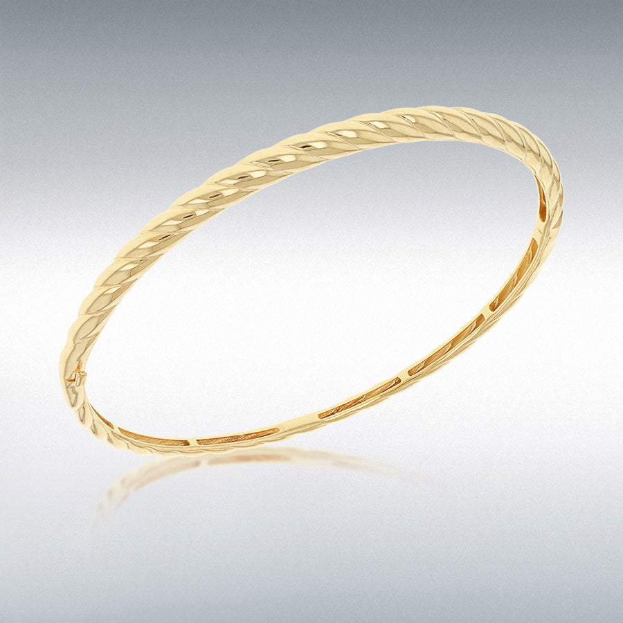 9ct Yellow Gold Hollow Twisted Bangle